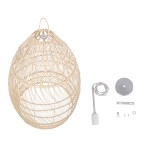 GLOBOSTAR® MALIBU 01810 Boho Κρεμαστό Φωτιστικό Οροφής με Ντουί 1 x E27 AC 220-240V IP20 - Μπεζ - Μ57 x Π57 x Υ75cm