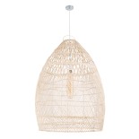GLOBOSTAR® MALIBU 01811 Boho Κρεμαστό Φωτιστικό Οροφής με Ντουί 1 x E27 AC 220-240V IP20 - Μπεζ - Μ76 x Π76 x Υ100cm