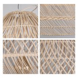 GLOBOSTAR® MALIBU 01811 Boho Κρεμαστό Φωτιστικό Οροφής με Ντουί 1 x E27 AC 220-240V IP20 - Μπεζ - Μ76 x Π76 x Υ100cm