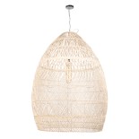 GLOBOSTAR® MALIBU 01812 Boho Κρεμαστό Φωτιστικό Οροφής με Ντουί 1 x E27 AC 220-240V IP20 - Μπεζ - Μ95 x Π95 x Υ125cm