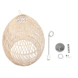 GLOBOSTAR® MALIBU 01812 Boho Κρεμαστό Φωτιστικό Οροφής με Ντουί 1 x E27 AC 220-240V IP20 - Μπεζ - Μ95 x Π95 x Υ125cm