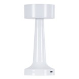 GloboStar® NANNA 76471 Επαναφορτιζόμενο Επιτραπέζιο Φωτιστικό Πορτατίφ LED 1.5W 105lm 120° DC 5V IP44 CCT Ultra Θερμό 1500K - Φυσικό Λευκό 4500K - Ψυχρό Λευκό 6000K Dimmable Λευκό Πλαστικό - Μ9 x Π9 x Υ21cm - 2 Χρόνια Εγγύηση