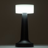 GloboStar® NANNA 76473 Επαναφορτιζόμενο Επιτραπέζιο Φωτιστικό Πορτατίφ LED 1.5W 105lm 120° DC 5V IP44 CCT Ultra Θερμό 1500K - Φυσικό Λευκό 4500K - Ψυχρό Λευκό 6000K Dimmable Ασημί & Λευκό Πλαστικό - Μ9 x Π9 x Υ21cm - 2 Χρόνια Εγγύηση