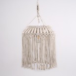 GLOBOSTAR® ALGERIA 36202 Boho Κρεμαστό Φωτιστικό Οροφής με Ντουί 1 x E27 AC 220-240V IP20 - Μπεζ - Μ40 x Π40 x Υ50cm