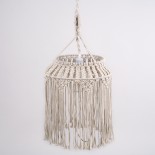GLOBOSTAR® ALGERIA 36202 Boho Κρεμαστό Φωτιστικό Οροφής με Ντουί 1 x E27 AC 220-240V IP20 - Μπεζ - Μ40 x Π40 x Υ50cm