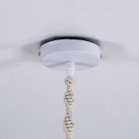 GLOBOSTAR® ALGERIA 36202 Boho Κρεμαστό Φωτιστικό Οροφής με Ντουί 1 x E27 AC 220-240V IP20 - Μπεζ - Μ40 x Π40 x Υ50cm
