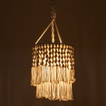 GLOBOSTAR® ALGERIA 36204 Boho Κρεμαστό Φωτιστικό Οροφής με Ντουί 1 x E27 AC 220-240V IP20 - Μπεζ - Μ30 x Π30 x Υ40cm
