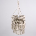 GLOBOSTAR® ALGERIA 36204 Boho Κρεμαστό Φωτιστικό Οροφής με Ντουί 1 x E27 AC 220-240V IP20 - Μπεζ - Μ30 x Π30 x Υ40cm