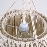 GLOBOSTAR® ALGERIA 36204 Boho Κρεμαστό Φωτιστικό Οροφής με Ντουί 1 x E27 AC 220-240V IP20 - Μπεζ - Μ30 x Π30 x Υ40cm