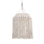 GLOBOSTAR® ALGERIA 36202 Boho Κρεμαστό Φωτιστικό Οροφής με Ντουί 1 x E27 AC 220-240V IP20 - Μπεζ - Μ40 x Π40 x Υ50cm