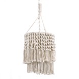 GLOBOSTAR® ALGERIA 36204 Boho Κρεμαστό Φωτιστικό Οροφής με Ντουί 1 x E27 AC 220-240V IP20 - Μπεζ - Μ30 x Π30 x Υ40cm
