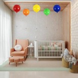 GloboStar® BALLOON 00651 Παιδικό Φωτιστικό Οροφής Μπάλα Μονόφωτο 1 x E27 IP20 Κίτρινο Πλαστικό με Ασημί Μέταλλο - Μ30 x Π30 x Υ33cm