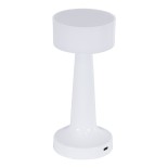 GloboStar® NANNA 76471 Επαναφορτιζόμενο Επιτραπέζιο Φωτιστικό Πορτατίφ LED 1.5W 105lm 120° DC 5V IP44 CCT Ultra Θερμό 1500K - Φυσικό Λευκό 4500K - Ψυχρό Λευκό 6000K Dimmable Λευκό Πλαστικό - Μ9 x Π9 x Υ21cm - 2 Χρόνια Εγγύηση