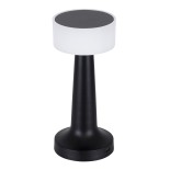 GloboStar® NANNA 76472 Επαναφορτιζόμενο Επιτραπέζιο Φωτιστικό Πορτατίφ LED 1.5W 105lm 120° DC 5V IP44 CCT Ultra Θερμό 1500K - Φυσικό Λευκό 4500K - Ψυχρό Λευκό 6000K Dimmable Μαύρο & Λευκό Πλαστικό - Μ9 x Π9 x Υ21cm - 2 Χρόνια Εγγύηση