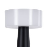 GloboStar® NANNA 76472 Επαναφορτιζόμενο Επιτραπέζιο Φωτιστικό Πορτατίφ LED 1.5W 105lm 120° DC 5V IP44 CCT Ultra Θερμό 1500K - Φυσικό Λευκό 4500K - Ψυχρό Λευκό 6000K Dimmable Μαύρο & Λευκό Πλαστικό - Μ9 x Π9 x Υ21cm - 2 Χρόνια Εγγύηση