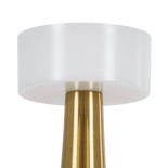 GloboStar® NANNA 76475 Επαναφορτιζόμενο Επιτραπέζιο Φωτιστικό Πορτατίφ LED 1.5W 105lm 120° DC 5V IP44 CCT Ultra Θερμό 1500K - Φυσικό Λευκό 4500K - Ψυχρό Λευκό 6000K Dimmable Χρυσό & Λευκό Πλαστικό - Μ9 x Π9 x Υ21cm - 2 Χρόνια Εγγύηση