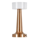 GloboStar® NANNA 76474 Επαναφορτιζόμενο Επιτραπέζιο Φωτιστικό Πορτατίφ LED 1.5W 105lm 120° DC 5V IP44 CCT Ultra Θερμό 1500K - Φυσικό Λευκό 4500K - Ψυχρό Λευκό 6000K Dimmable Χάλκινο & Λευκό Πλαστικό - Μ9 x Π9 x Υ21cm - 2 Χρόνια Εγγύηση