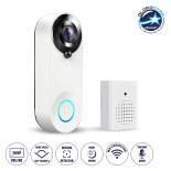 GloboStar® 86074 Ολοκληρωμένο Έξυπνο Σύστημα Ματάκι Θεατή & Κουδούνι Σπιτιού για Εξώπορτες - 1 x Κάμερα 1.0MP 1080P - Θέαση 166° με Νυχτερινή Λήψη, PIR Αισθητήρα Κίνησης & Ομιλία/Ήχος Διπλής Κατεύθυνσης - Εφαρμογή APP σε Android & iOS - Επαναφορτιζόμενη Μ