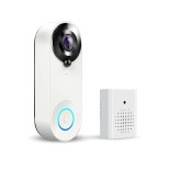 GloboStar® 86074 Ολοκληρωμένο Έξυπνο Σύστημα Ματάκι Θεατή & Κουδούνι Σπιτιού για Εξώπορτες - 1 x Κάμερα 1.0MP 1080P - Θέαση 166° με Νυχτερινή Λήψη, PIR Αισθητήρα Κίνησης & Ομιλία/Ήχος Διπλής Κατεύθυνσης - Εφαρμογή APP σε Android & iOS - Επαναφορτιζόμενη Μ