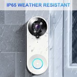 GloboStar® 86074 Ολοκληρωμένο Έξυπνο Σύστημα Ματάκι Θεατή & Κουδούνι Σπιτιού για Εξώπορτες - 1 x Κάμερα 1.0MP 1080P - Θέαση 166° με Νυχτερινή Λήψη, PIR Αισθητήρα Κίνησης & Ομιλία/Ήχος Διπλής Κατεύθυνσης - Εφαρμογή APP σε Android & iOS - Επαναφορτιζόμενη Μ