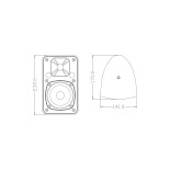 GloboStar® FDB ES104BT 98000 Facilities Speaker - Παθητικό Ηχείο Εγκαταστάσεων Επιτοίχιο με Μετασχηματιστή 100V & 16Ω - 40W RMS (160W Peak) - 1 x 4