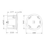GloboStar® FDB C800T 98013 Facilities Speaker - Παθητικό Ηχείο Εγκαταστάσεων Χωνευτό Οροφής με Μετασχηματιστή 100V & 8Ω - 50W RMS (100W Peak) - 1 x 8