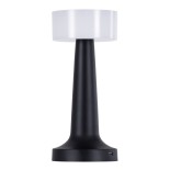 GloboStar® NANNA 76472 Επαναφορτιζόμενο Επιτραπέζιο Φωτιστικό Πορτατίφ LED 1.5W 105lm 120° DC 5V IP44 CCT Ultra Θερμό 1500K - Φυσικό Λευκό 4500K - Ψυχρό Λευκό 6000K Dimmable Μαύρο & Λευκό Πλαστικό - Μ9 x Π9 x Υ21cm - 2 Χρόνια Εγγύηση
