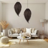GLOBOSTAR® ARCHIPELAGO 01748 Boho Κρεμαστό Φωτιστικό Οροφής με Ντουί 1 x E27 AC 220-240V IP20 - Καφέ - Μ30 x Π30 x Υ63cm