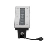GLOBOSTAR® UNDERGROUND-REMVI 90190 Χωνευτή Μπάρα Φωτισμού Wall Washer LED 9W 990lm 10° DC 24V Αδιάβροχο IP68 Θερμό Λευκό 2700K Dimmable - Ανοξείδωτο Ατσάλι 304 - Μ30 x Π9 x Υ8.5cm / Q28.5 x 7.5cm - 3 Χρόνια Εγγύηση