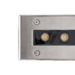GLOBOSTAR® UNDERGROUND-REMVI 90190 Χωνευτή Μπάρα Φωτισμού Wall Washer LED 9W 990lm 10° DC 24V Αδιάβροχο IP68 Θερμό Λευκό 2700K Dimmable - Ανοξείδωτο Ατσάλι 304 - Μ30 x Π9 x Υ8.5cm / Q28.5 x 7.5cm - 3 Χρόνια Εγγύηση