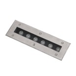GLOBOSTAR® UNDERGROUND-REMVI 90191 Χωνευτή Μπάρα Φωτισμού Wall Washer LED 9W 765lm 10° DC 24V Αδιάβροχο IP68 RGBW Dimmable DMX512 - Ανοξείδωτο Ατσάλι 304 - Μ30 x Π9 x Υ8.5cm / Q28.5 x 7.5cm - 3 Χρόνια Εγγύηση