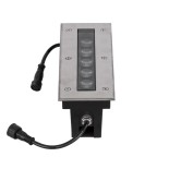 GLOBOSTAR® UNDERGROUND-REMVI 90191 Χωνευτή Μπάρα Φωτισμού Wall Washer LED 9W 765lm 10° DC 24V Αδιάβροχο IP68 RGBW Dimmable DMX512 - Ανοξείδωτο Ατσάλι 304 - Μ30 x Π9 x Υ8.5cm / Q28.5 x 7.5cm - 3 Χρόνια Εγγύηση