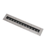 GLOBOSTAR® UNDERGROUND-REMVI 90192 Χωνευτή Μπάρα Φωτισμού Wall Washer LED 12W 1080lm 10° DC 24V Αδιάβροχο IP68 Θερμό Λευκό 2700K Dimmable - Ανοξείδωτο Ατσάλι 304 - Μ50 x Π7.4 x Υ7cm / Q48.5 x 7.5cm - 3 Χρόνια Εγγύηση
