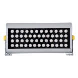 GloboStar® FLOOD-HENA 90446 Προβολέας Wall Washer για Φωτισμό Κτιρίων LED 48W 4080lm 30° AC 220-240V Αδιάβροχο IP67 Μ39 x Π6 x Υ17cm Αρχιτεκτονικό Πορτοκαλί 2200K - Ασημί - 3 Years Warranty