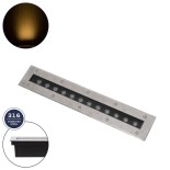 GLOBOSTAR® UNDERGROUND-REMVI 90192 Χωνευτή Μπάρα Φωτισμού Wall Washer LED 12W 1080lm 10° DC 24V Αδιάβροχο IP68 Θερμό Λευκό 2700K Dimmable - Ανοξείδωτο Ατσάλι 304 - Μ50 x Π7.4 x Υ7cm / Q48.5 x 7.5cm - 3 Χρόνια Εγγύηση