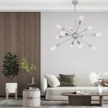 GLOBOSTAR® MILANO 01487 Μοντέρνο Φωτιστικό Οροφής με Ντουί 12 x E27 AC 220-240V IP20 - Ασημί - Μ80 x Π80 x Υ80cm