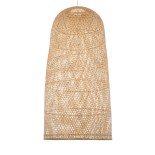 GloboStar® CALERO 00670 Boho Κρεμαστό Φωτιστικό Καμπάνα Μονόφωτο 1 x E27 IP20 Μπεζ Ξύλο - Μ60 x Π60 x Y120cm