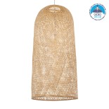 GLOBOSTAR® CALERO 00671 Boho Κρεμαστό Φωτιστικό Οροφής με Ντουί 1 x E27 AC 220-240V IP20 - Μπεζ - Μ50 x Π50 x Y110cm