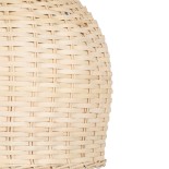 GloboStar® BERMUDA 01708 Boho Κρεμαστό Φωτιστικό Καμπάνα Μονόφωτο 1 x E27 IP20 Μπεζ Ξύλο - Μ31 x Π31 x Y22cm