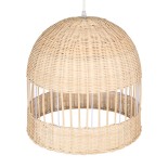 GloboStar® LUCIA 01725 Boho Κρεμαστό Φωτιστικό Καμπάνα Μονόφωτο 1 x E27 IP20 Μπεζ Ξύλο - Μ40 x Π40 x Y34cm