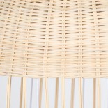GloboStar® LUCIA 01725 Boho Κρεμαστό Φωτιστικό Καμπάνα Μονόφωτο 1 x E27 IP20 Μπεζ Ξύλο - Μ40 x Π40 x Y34cm