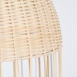 GloboStar® LUCIA 01725 Boho Κρεμαστό Φωτιστικό Καμπάνα Μονόφωτο 1 x E27 IP20 Μπεζ Ξύλο - Μ40 x Π40 x Y34cm