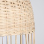 GloboStar® LUCIA 01726 Boho Κρεμαστό Φωτιστικό Καμπάνα Μονόφωτο 1 x E27 IP20 Μπεζ Ξύλο - Μ60 x Π60 x Y60cm
