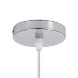 GloboStar® MINORCA 01730 Boho Κρεμαστό Φωτιστικό Πλέγμα Μονόφωτο 1 x E27 IP20 Μπεζ Ξύλο - Μ35 x Π35 x Y23cm
