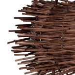 GloboStar® MINORCA 01732 Boho Κρεμαστό Φωτιστικό Πλέγμα Μονόφωτο 1 x E27 IP20 Καφέ Ξύλο - Μ30 x Π30 x Y18cm
