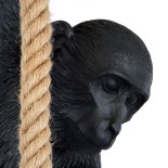 GloboStar® APES 01801 Μοντέρνο Κρεμαστό Φωτιστικό Φιγούρα Μονόφωτο 1 x E27 IP20 Μαύρο Πλαστικό με Μπεζ Σχοινί - Μ26 x Π28 x Υ69cm