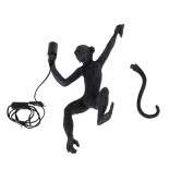 GloboStar® APES 01804 Μοντέρνο Επιτοίχιο Φωτιστικό Απλίκα Μονόφωτο 1 x E27 IP20 Μαύρο Πλαστικό - Μ34 x Π31 x Υ61cm