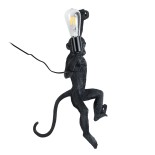 GloboStar® APES 01804 Μοντέρνο Επιτοίχιο Φωτιστικό Απλίκα Μονόφωτο 1 x E27 IP20 Μαύρο Πλαστικό - Μ34 x Π31 x Υ61cm