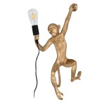 GloboStar® APES 01806 Μοντέρνο Φωτιστικό Τοίχου Απλίκα Μονόφωτο 1 x E27 Χρυσό Φιγούρα L34 x W31 x H61cm