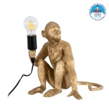 GloboStar® APES 01809 Μοντέρνο Φωτιστικό Πορτατίφ Λαμπατέρ Μονόφωτο 1 x E27 Χρυσό Φιγούρα L30 x W27 x H30cm